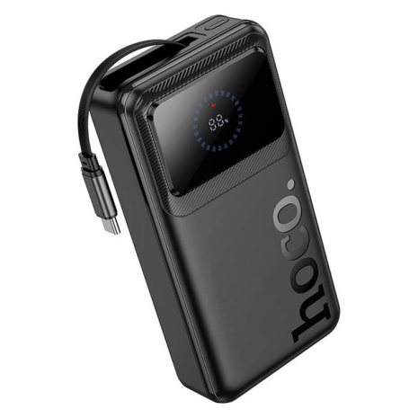 Повербанк HOCO Q41 20000mAh Bright power bank with telescopic cable and display |1USB/1Type-C, PD/QC, 22.5W/3A| black