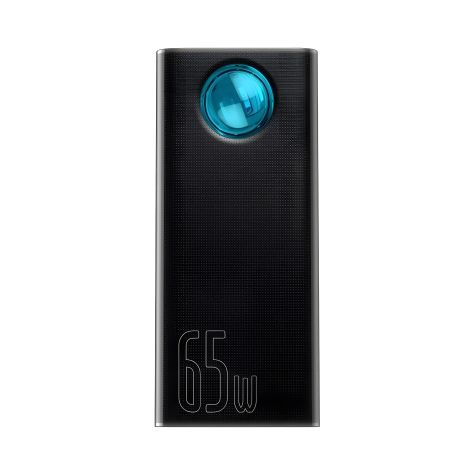 Baseus Amblight Power Bank: Digital Display, Quick Charge, 30000mAh, 4USB, Type-C, Lightning, MicroUSB, 65W, 5A, PD, QC, Black (P10022400112-01)