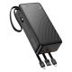 Повербанк HOCO J146B 30000mAh Night tide power bank with 4 cables |1USB/1Type-C, 2A| black