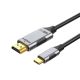 Type-C to HDMI Cable: TH0012-MPV1-460KG, 4K@60Hz, 1m, PVC/Metal Adapter, Black-Grey