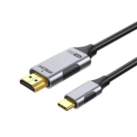 Кабель Type-C - HDMI, 4k@60Hz, 1m, PVC (ПВХ), метал, (адаптер/перехідник), black-grey TH0012-MPV1-460KG