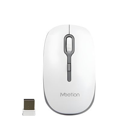 MeeTion Бездротова миша MT-R547, 2.4G, 800-1600DPI, 1xAA, біло-сіра