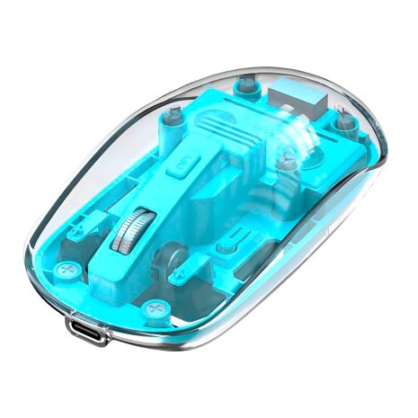 Bluetooth Бездротова миша+2.4G, 1200DPI, 300mAh, 30h, синя