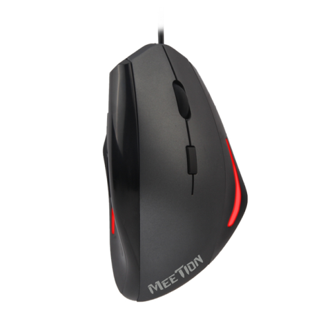 Дротова вертикальна миша MEETION MT-M380, 800-2400DPI, USB, 1.8m, black