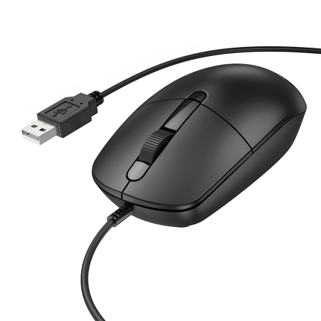 BOROFONE Дротова миша BG17, 800-1200-1600DPI, USB, 1.4m, чорна