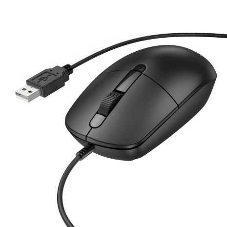 BOROFONE Дротова миша BG17, 800-1200-1600DPI, USB, 1.4m, чорна