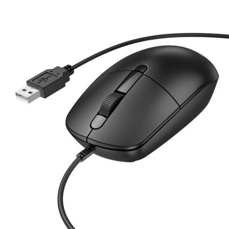 Дротова миша BOROFONE BG17, 800-1200-1600DPI, USB, 1.4m, black