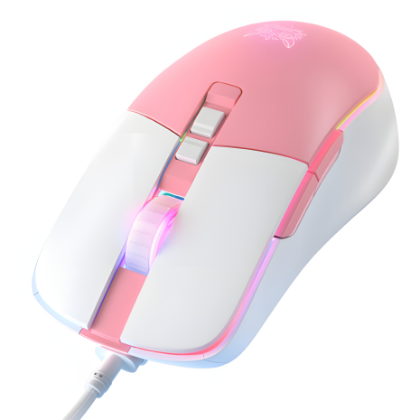 Ігровий дротовий комп'ютерний миш ONIKUMA CW916, 1200-7200DPI, USB, 1.5m, біло-рожевий Ігровий дротовий комп'ютерний миш ONIKUMA CW916, 1200-7200DPI, USB, 1.5m, біло-рожевий