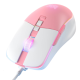 Дротова ігрова комп'ютерна миша ONIKUMA CW916, 1200-7200DPI, USB, 1.5m, white-pink