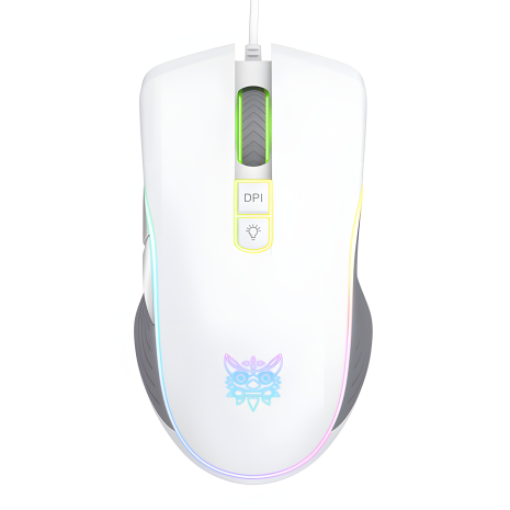 Ігровий миш дротовий ONIKUMA CW908, RGB, 1200-7200DPI, USB, 1.5m, білий