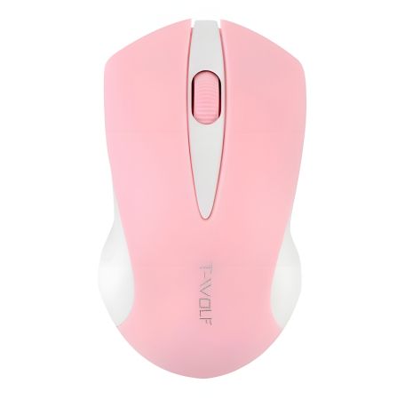 Миша TWolf Q2, бездротова 2.4G, 1000DPI, 1xAA, рожева