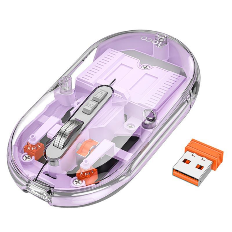 Мышка HOCO General dual-mode silent wireless mouse GM35 (battery version) |2.4G+BT, 800-1200-1600DPI purple