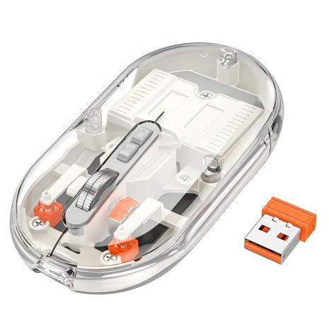 Розумна бездротова мишка HOCO GM35 dual-mode, 2.4G + BT, 800-1600DPI, 300mAh, біла Розумна бездротова мишка HOCO GM35 dual-mode, 2.4G + BT, 800-1600DPI, 300mAh, біла