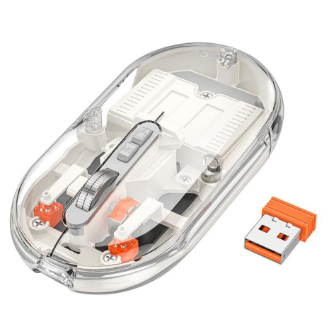 Мышка HOCO General dual-mode silent wireless mouse GM35 (battery version) |2.4G+BT, 800-1200-1600DPI white