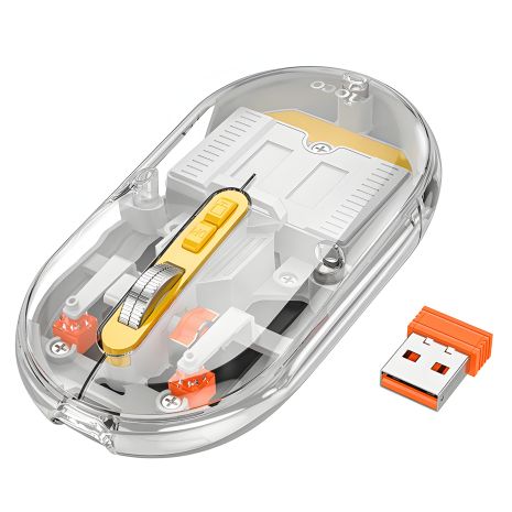 Розумна бездротова мишка HOCO GM35 dual-mode, 2.4G + BT, 800-1600DPI, 300mAh, сіра
