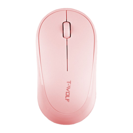 Бездротова миша TWolf Q18 2.4G, 1000DPI, 1xAA, Рожевий