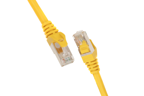 Патч-корд 2E Cat 6, S-FTP екран. фольга з обплетенням, RJ45, 4Х2 27AWG, 7/0.14 Cu, 1.00 m, PVC,Yellow