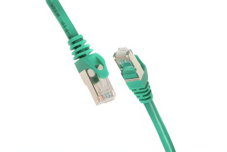 2E Cat 6 patch-cord, S-FTP shielded foil with braiding, RJ45, 4X2 27AWG, 7/0.14 Cu, 1.50m, PVC, Green