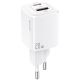 Мережевий адаптер USAMS T37 Super Si Fast Charger US-CC128 1USB, 1Type-C, 20W, PD3.0, QC, white