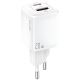 Швидкий зарядний адаптер USAMS T37 Super Si US-CC128 1USB, Type-C, 20W, PD3.0, QC, білий