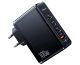 Быстрое зарядное устройство USAMS T50 100W 4 порта GaN US-CC163 |1USB/3Type-C, 100W/5A, PD/Q| черный