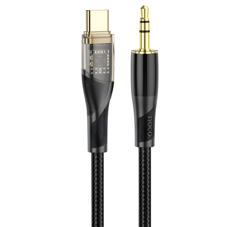 HOCO UPA25 3.5mm to Type-C Transparent Discovery Edition Digital Audio Conversion Cable |1M| black