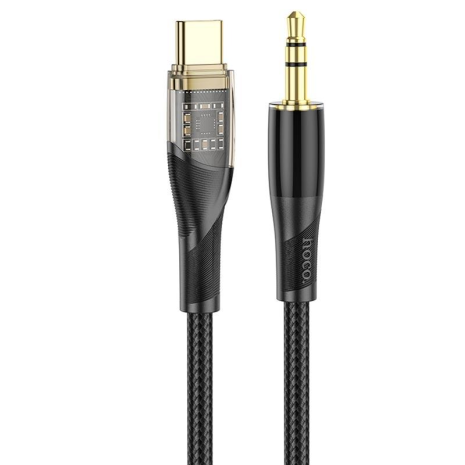 Кабель HOCO UPA25 3.5mm to Type-C Transparent Discovery Edition Digital audio conversion cable |1M| black