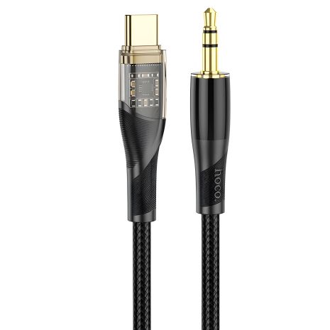 HOCO UPA25 3.5mm to Type-C Transparent Discovery Edition Digital Audio Conversion Cable |1M| black HOCO UPA25 3.5mm to Type-C Transparent Discovery Edition Digital Audio Conversion Cable |1M| black