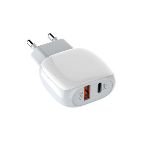 Адаптер сетевой LDNIO A2313C +Type-C to Lightning Cable |1USB/1Type-C, QC/PD, 3A| white