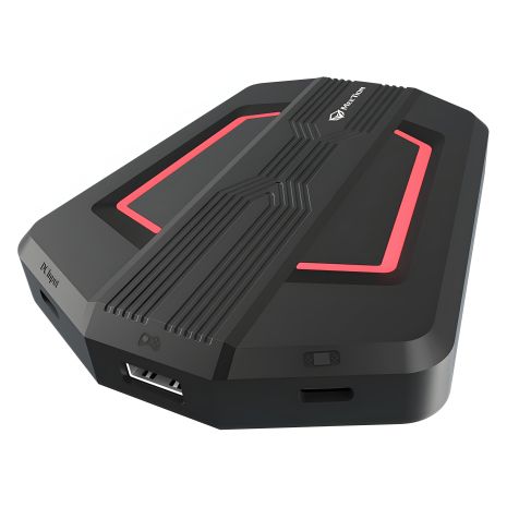 MeeTion Gaming Keyboard And Mouse HUB MT-AP015 Adapter, 3 USB 2.0, 2 Type-C, 1 AUX 3.5mm black