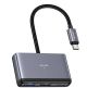 Usams US-SJ627 4in1 USB Hub Multifunctional Type-C*1+USB3.0*1+USB 2.0*2 dark grey