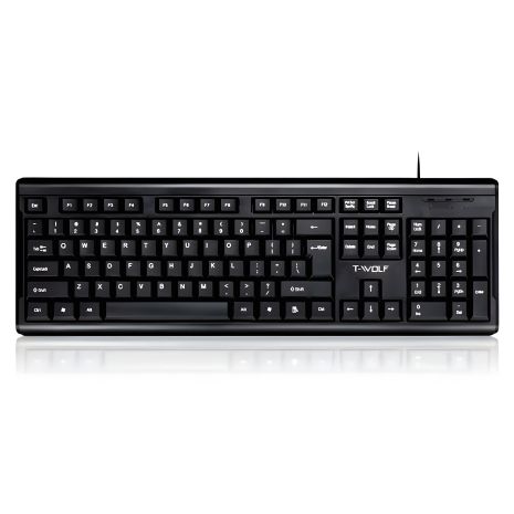 Клавіатура дротова T15 TWolf, 1.3m, USB, чорна