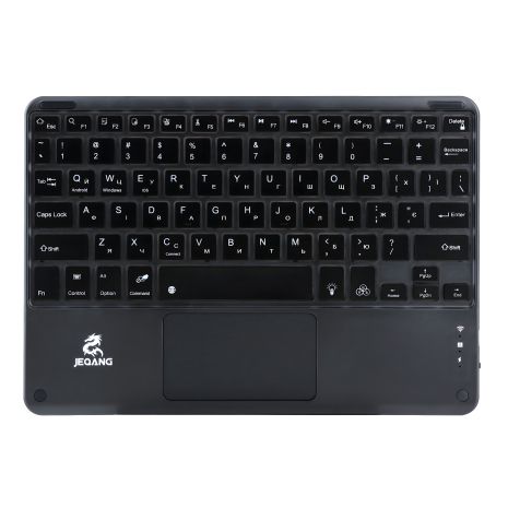 JEQANG JB-380 беспроводная клавиатура с Bluetooth, зарядкой и подсветкой, черная