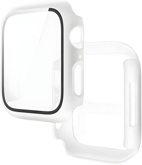 Бампер для Apple Watch HOCO iWatch7/8 (45mm) WS3 Shadow protective case+film, White