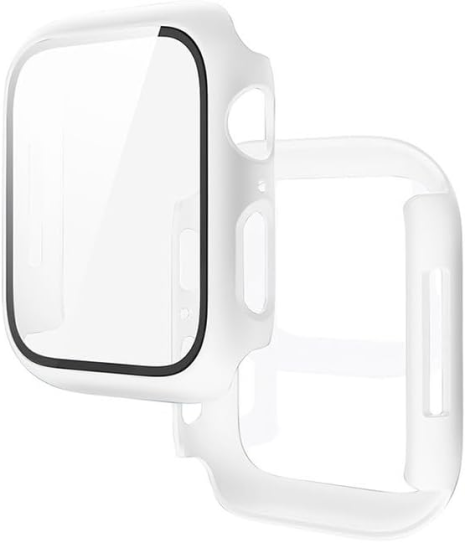 Бампер для Apple Watch HOCO iWatch7/8 WS3 Shadow protective case+film (45mm) White