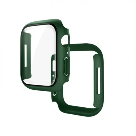 Бампер для Apple Watch HOCO iWatch7/8 WS4 Shadow 3D protective case+film (45mm) Green