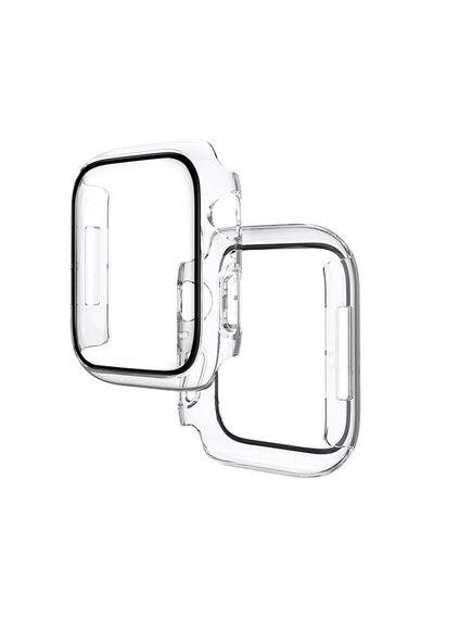 Бампер для Apple Watch HOCO iWatch7/8 WS4 Shadow 3D protective case+film (45mm) Transparent