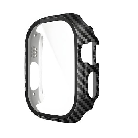 Бампер для Apple Watch HOCO iWatch Ultra (49mm) WS6 Shadow protective case+film, Carbon Pattern