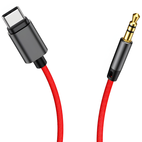 Кабель Baseus M01 Yiven Type-C to 3.5mm, 1.2m, чорно-червоний