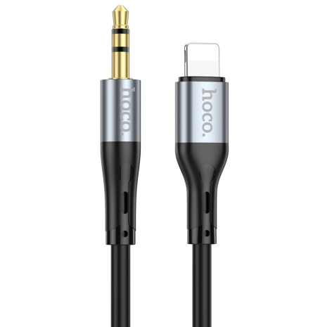 Кабель HOCO UPA22 3.5mm to Lightning silicone digital audio conversion cable |1M| black