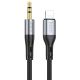 HOCO UPA22 1M 3.5mm to Lightning Silicone Audio Converter, Black