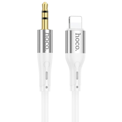 Кабель HOCO UPA22 3.5mm to Lightning silicone digital audio conversion cable |1M| white