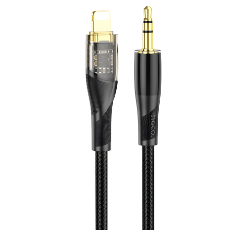 HOCO UPA25 3.5mm to Lightning Transparent Discovery Edition Digital Audio Conversion Cable |1M| black