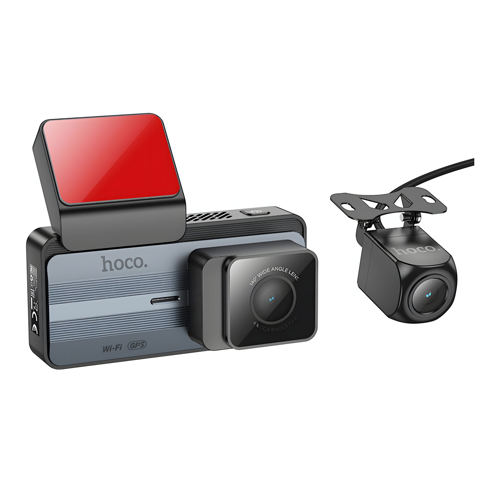 Видеорегистратор Hoco DV12 2K IPS Display WI-FI+GPS+камера Серый Видеорегистратор Hoco DV12 2K IPS Display WI-FI+GPS+камера Серый