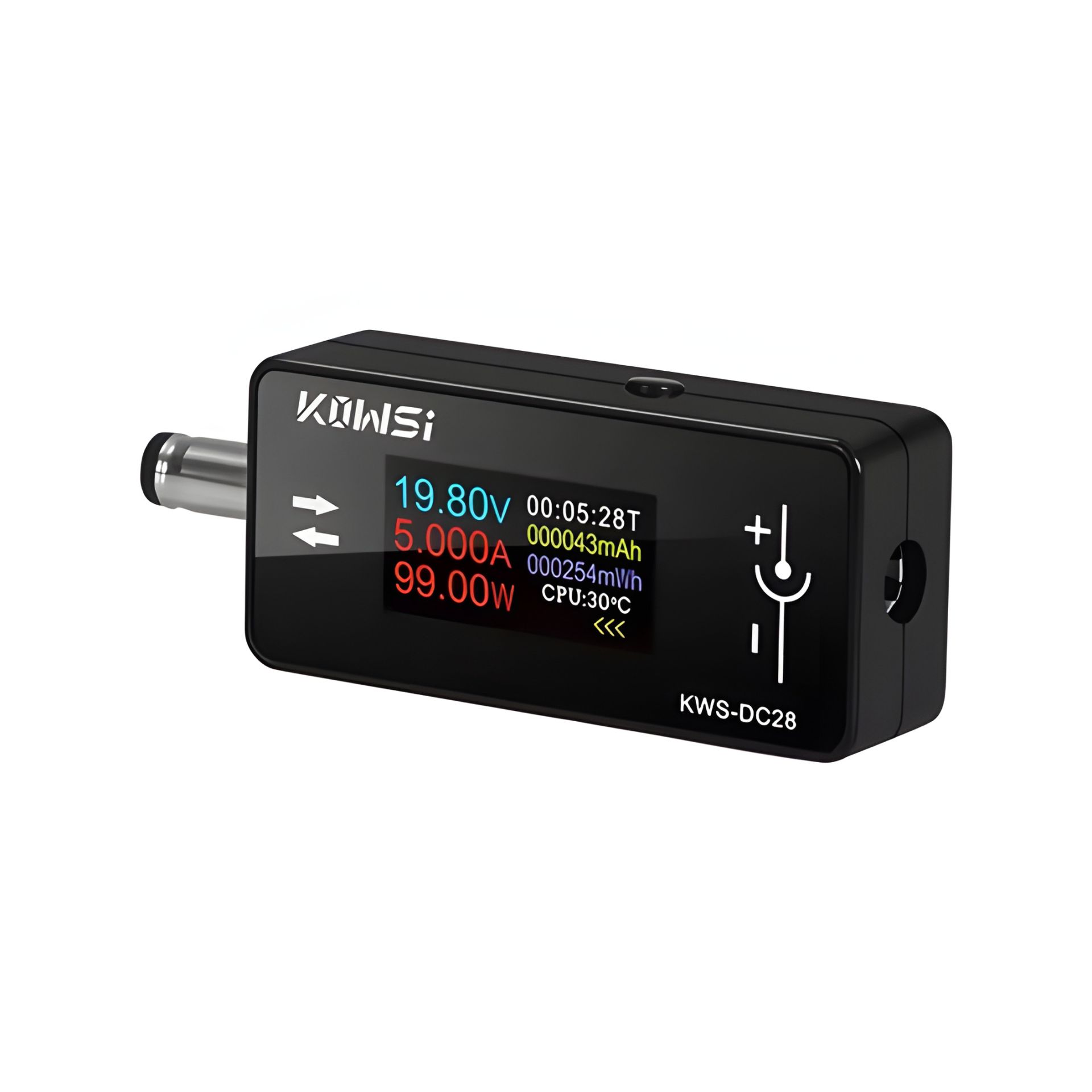 KWS-DC28 Multifunctional Tester DC 5.5x2.5, TFT Display, Black KWS-DC28 Multifunctional Tester DC 5.5x2.5, TFT Display, Black