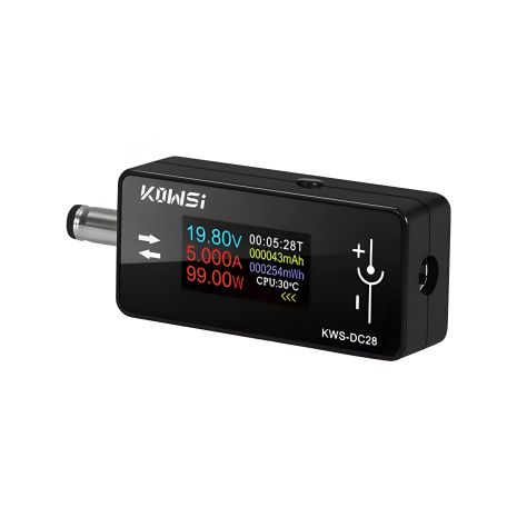 KWS-DC28 Multifunctional Tester DC 5.5x2.5, TFT Display, Black KWS-DC28 Multifunctional Tester DC 5.5x2.5, TFT Display, Black