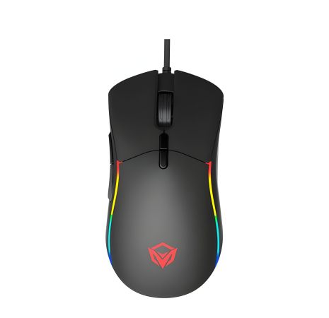 Кабельна ігрова миша MEETION GM19_2023, RGB підсвітка, 12000dpi, USB, 1.8m, чорна