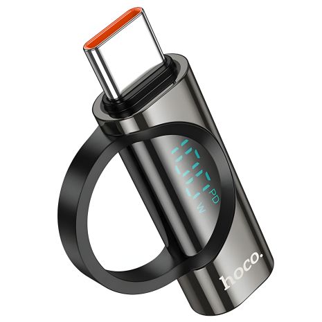 HOCO UA32 Type-C Male to Type-C Female Display Adapter, Чорний
