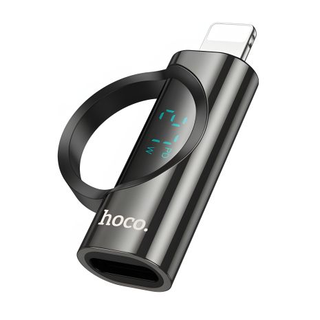 Адаптер HOCO UA32B iP male to C female дисплейный адаптер, черный