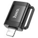 HOCO UA31A iP Male to USB Female OTG Adapter, Чорний
